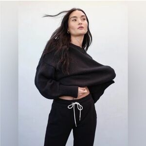 Mate the Label Organic Cotton Black Crewneck Oversized Sweater size M/L